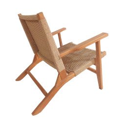 Πολυθρόνα Crosy teak ξύλο σε φυσική απόχρωση 71x81x75εκ **