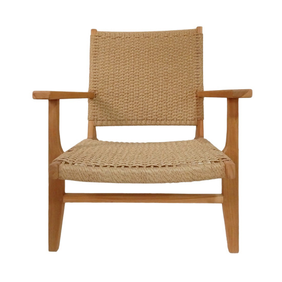 Πολυθρόνα Crosy teak ξύλο σε φυσική απόχρωση 71x81x75εκ **