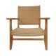 Πολυθρόνα Crosy teak ξύλο σε φυσική απόχρωση 71x81x75εκ **