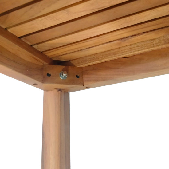 Τραπεζάκι ξαπλώστρας Poly teak ξύλο σε φυσική απόχρωση 35x35x30εκ **