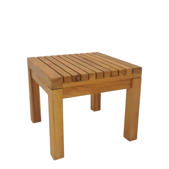 Τραπεζάκι ξαπλώστρας Poly teak ξύλο σε φυσική απόχρωση 35x35x30εκ **