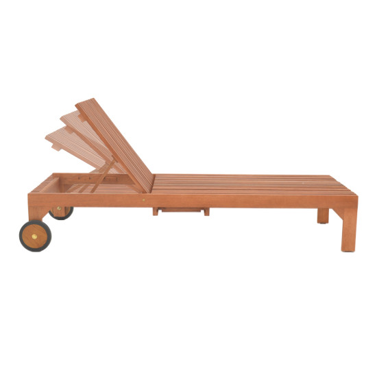 Ξαπλώστρα Sunnie meranti ξύλο σε φυσική απόχρωση 200x65x35εκ **