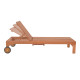 Ξαπλώστρα Sunnie meranti ξύλο σε φυσική απόχρωση 200x65x35εκ **