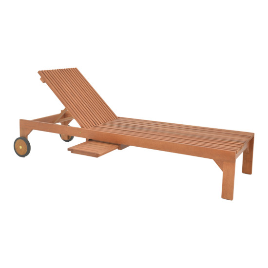 Ξαπλώστρα Sunnie meranti ξύλο σε φυσική απόχρωση 200x65x35εκ **