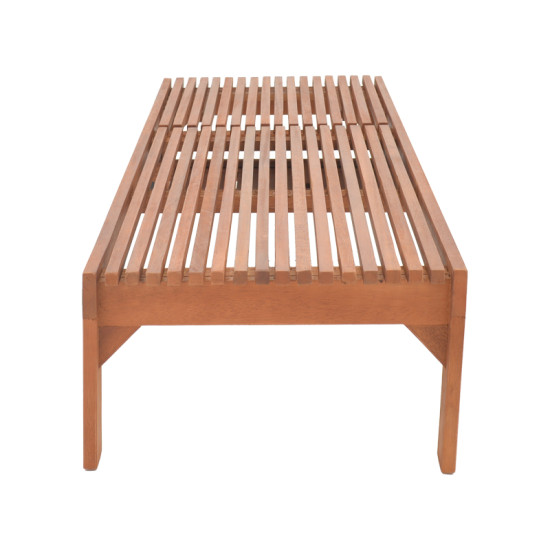 Ξαπλώστρα Sunnie meranti ξύλο σε φυσική απόχρωση 200x65x35εκ **