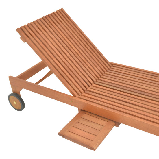 Ξαπλώστρα Sunnie meranti ξύλο σε φυσική απόχρωση 200x65x35εκ **