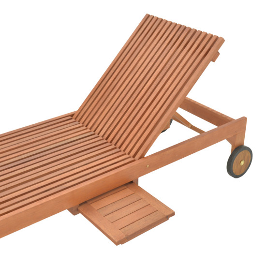 Ξαπλώστρα Sunnie meranti ξύλο σε φυσική απόχρωση 200x65x35εκ **