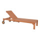 Ξαπλώστρα Sunnie meranti ξύλο σε φυσική απόχρωση 200x65x35εκ **