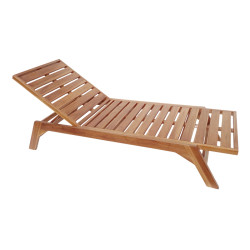 Ξαπλώστρα Melop teak ξύλο σε φυσική απόχρωση 200x70x35εκ **
