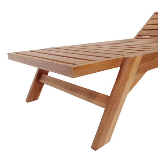 Ξαπλώστρα Melop teak ξύλο σε φυσική απόχρωση 200x70x35εκ **