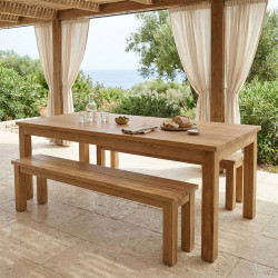 Τραπέζι Wooly teak ξύλο σε φυσική απόχρωση 220x90x75εκ **