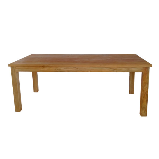 Τραπεζαρία 7τεμ Elaiza-Wooly teak ξύλο σε φυσική-μπεζ απόχρωση 220x90x75εκ **
