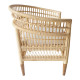 Πολυθρόνα Necorian paakoworld teak ξύλο με pe rattan σε φυσική απόχρωση και λευκό μαξιλάρι 80x70x87εκ **