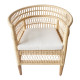 Πολυθρόνα Necorian paakoworld teak ξύλο με pe rattan σε φυσική απόχρωση και λευκό μαξιλάρι 80x70x87εκ **