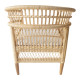 Πολυθρόνα Necorian paakoworld teak ξύλο με pe rattan σε φυσική απόχρωση και λευκό μαξιλάρι 80x70x87εκ **