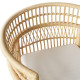 Πολυθρόνα Necorian paakoworld teak ξύλο με pe rattan σε φυσική απόχρωση και λευκό μαξιλάρι 80x70x87εκ **