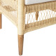 Πολυθρόνα Necorian paakoworld teak ξύλο με pe rattan σε φυσική απόχρωση και λευκό μαξιλάρι 80x70x87εκ **