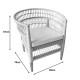 Πολυθρόνα Necorian paakoworld teak ξύλο με pe rattan σε φυσική απόχρωση και λευκό μαξιλάρι 80x70x87εκ **
