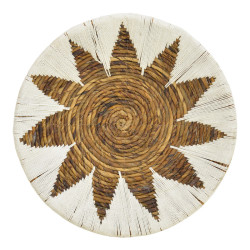 Διακοσμητικό τοίχου Circy Inart σετ 3 τεμ ψάθα σε λευκή-μπεζ απόχρωση **