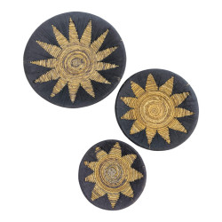 Διακοσμητικό τοίχου Circy Inart σετ 3 τεμ ψάθα σε μαύρη-μπεζ απόχρωση **