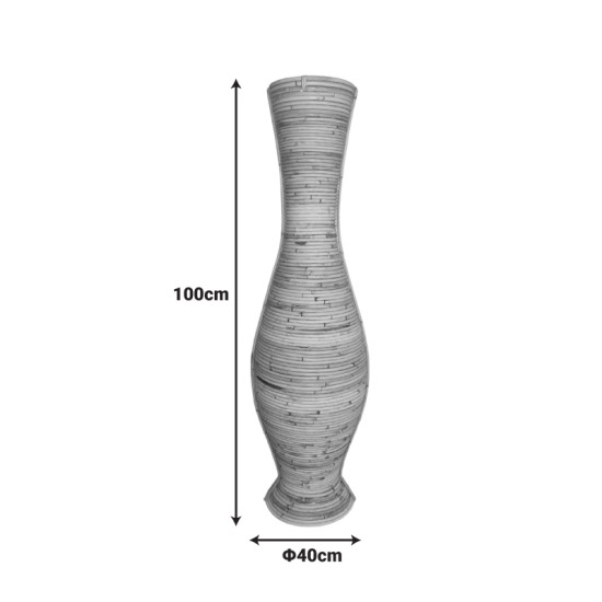 Βάζο Virnia Inart pe rattan σε φυσική απόχρωση Φ40x100εκ ** Βάζο Virnia Inart pe rattan σε φυσική απόχρωση Φ40x100εκ **