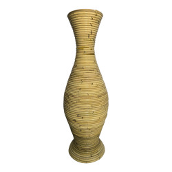 Βάζο Virnia Inart pe rattan σε φυσική απόχρωση Φ40x70εκ ** Βάζο Virnia Inart pe rattan σε φυσική απόχρωση Φ40x70εκ **