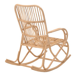Κουνιστή πολυθρόνα Cormeny rattan σε φυσική απόχρωση 68x109x103εκ **