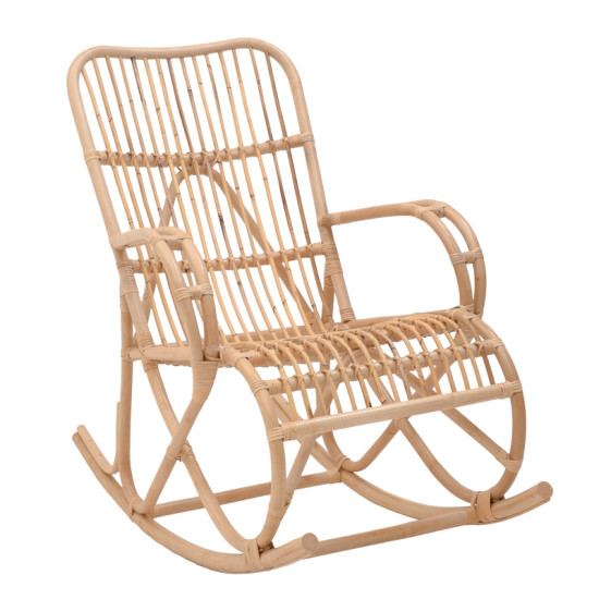 Κουνιστή πολυθρόνα Cormeny rattan σε φυσική απόχρωση 108x71x103εκ **