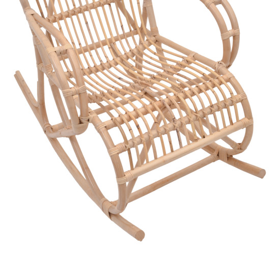Κουνιστή πολυθρόνα Cormeny rattan σε φυσική απόχρωση 108x71x103εκ **