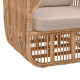 Πολυθρόνα Fajole rattan σε φυσική απόχρωση με μπεζ μαξιλάρι 86x86x66εκ **