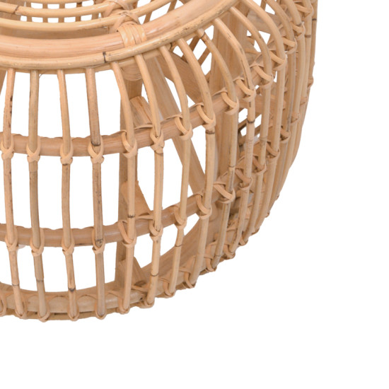 Σκαμπό Rajesty rattan σε φυσική απόχρωση Φ60x46εκ **