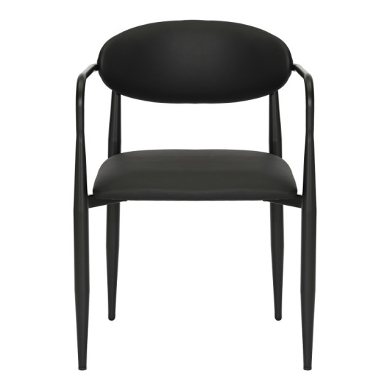 Πολυθρόνα Kalone pu σε μαύρη απόχρωση 56x55x78εκ - 2τμχ. **
