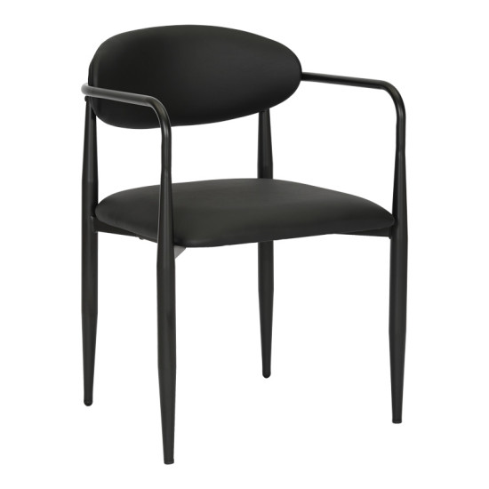 Πολυθρόνα Kalone pu σε μαύρη απόχρωση 56x55x78εκ - 2τμχ. **