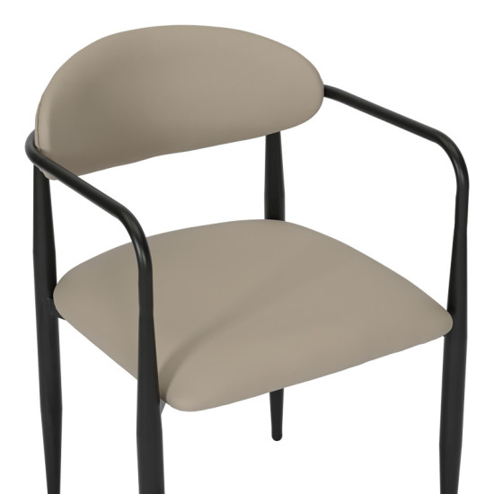 Πολυθρόνα Kalone pu σε γκρι-μπεζ απόχρωση 56x55x78εκ - 2τμχ. **