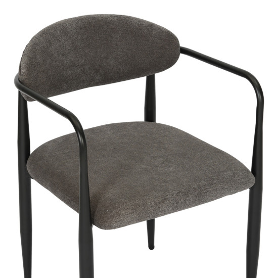 Πολυθρόνα Kalone ύφασμα σε ανθρακί απόχρωση 56x55x78εκ - 2τμχ. **