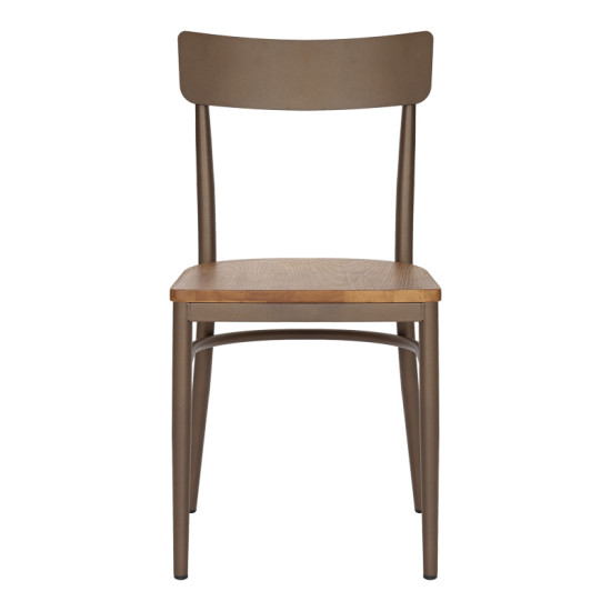 Καρέκλα Zerca σκελετός καφέ μέταλλο με rubberwood σε φυσική απόχρωση 49x44x82εκ - 2τμχ. ** Καρέκλα Zerca σκελετός καφέ μέταλλο με rubberwood σε φυσική απόχρωση 49x44x82εκ - 2τμχ. **