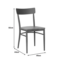Καρέκλα Zerca σκελετός ανθρακί μέταλλο με rubberwood σε φυσική απόχρωση 49x44x82εκ - 2τμχ. ** Καρέκλα Zerca σκελετός ανθρακί μέταλλο με rubberwood σε φυσική απόχρωση 49x44x82εκ - 2τμχ. **