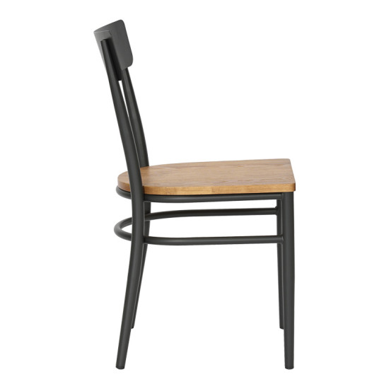Καρέκλα Zerca σκελετός ανθρακί μέταλλο με rubberwood σε φυσική απόχρωση 49x44x82εκ - 2τμχ. ** Καρέκλα Zerca σκελετός ανθρακί μέταλλο με rubberwood σε φυσική απόχρωση 49x44x82εκ - 2τμχ. **