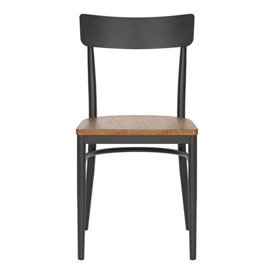 Καρέκλα Zerca σκελετός ανθρακί μέταλλο με rubberwood σε φυσική απόχρωση 49x44x82εκ - 2τμχ. ** Καρέκλα Zerca σκελετός ανθρακί μέταλλο με rubberwood σε φυσική απόχρωση 49x44x82εκ - 2τμχ. **