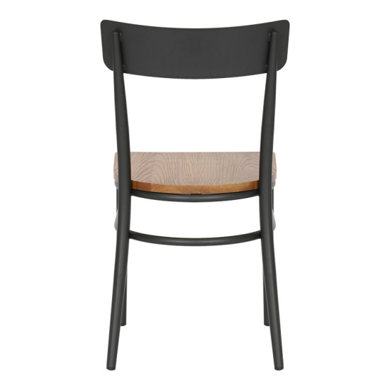 Καρέκλα Zerca σκελετός ανθρακί μέταλλο με rubberwood σε φυσική απόχρωση 49x44x82εκ - 2τμχ. ** Καρέκλα Zerca σκελετός ανθρακί μέταλλο με rubberwood σε φυσική απόχρωση 49x44x82εκ - 2τμχ. **