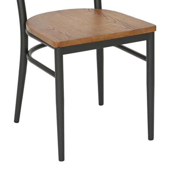 Καρέκλα Zerca σκελετός ανθρακί μέταλλο με rubberwood σε φυσική απόχρωση 49x44x82εκ - 2τμχ. ** Καρέκλα Zerca σκελετός ανθρακί μέταλλο με rubberwood σε φυσική απόχρωση 49x44x82εκ - 2τμχ. **