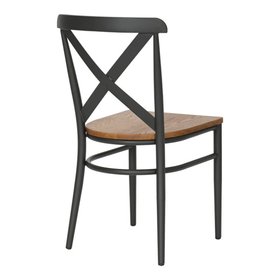 Καρέκλα Ferona σκελετός ανθρακί μέταλλο με rubberwood σε φυσική απόχρωση 52.5x44.5x84εκ - 2τμχ. ** Καρέκλα Ferona σκελετός ανθρακί μέταλλο με rubberwood σε φυσική απόχρωση 52.5x44.5x84εκ - 2τμχ. **