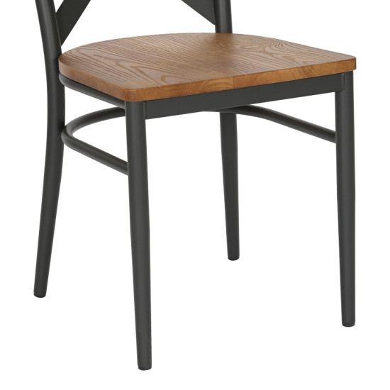 Καρέκλα Ferona σκελετός ανθρακί μέταλλο με rubberwood σε φυσική απόχρωση 52.5x44.5x84εκ - 2τμχ. ** Καρέκλα Ferona σκελετός ανθρακί μέταλλο με rubberwood σε φυσική απόχρωση 52.5x44.5x84εκ - 2τμχ. **