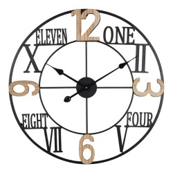 Ρολόι τοίχου Beauco Inart μέταλλο σε μαύρη απόχρωση 60x3x60εκ ** Ρολόι τοίχου Beauco Inart μέταλλο σε μαύρη απόχρωση 60x3x60εκ **