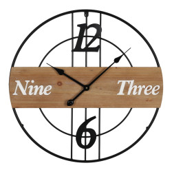 Ρολόι τοίχου Tabla Inart μέταλλο σε μαύρη απόχρωση 60x3x60εκ **