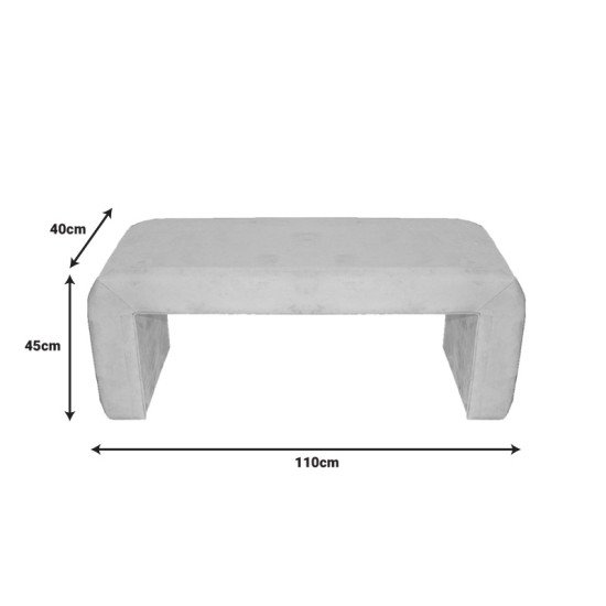 Σκαμπό Gagga Inart βελούδο σε πράσινη απόχρωση 110x40x45εκ **