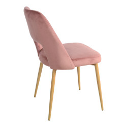 Καρέκλα Murde σάπιο μήλο βελούδο και μεταλλικά πόδια σε φυσική απόχρωση 48.5x61x89εκ **