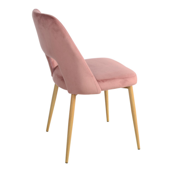 Καρέκλα Murde σάπιο μήλο βελούδο και μεταλλικά πόδια σε φυσική απόχρωση 48.5x61x89εκ **