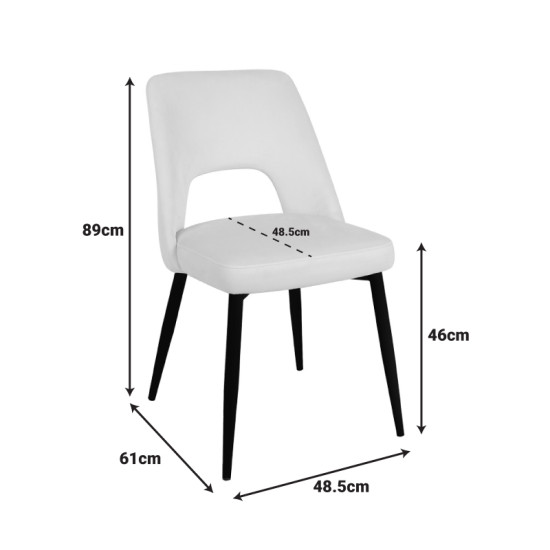 Καρέκλα Murde σάπιο μήλο βελούδο και μεταλλικά πόδια σε φυσική απόχρωση 48.5x61x89εκ **