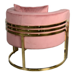 Πολυθρόνα Roblu χρυσό μέταλλο και βελούδο σε απόχρωση σάπιο μήλο 72x77.4x70εκ **